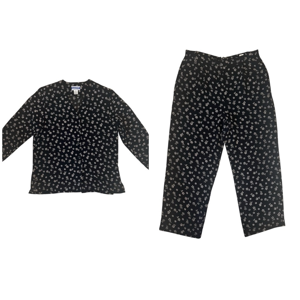 Pendleton Women Vtg Two Piece Outfit Set Blouse and Pants Size 12